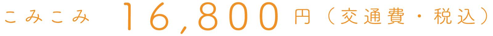 こみこみ 16,800円(交通費・税込)
