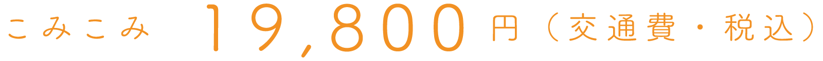 こみこみ 19,800円(交通費・税込)